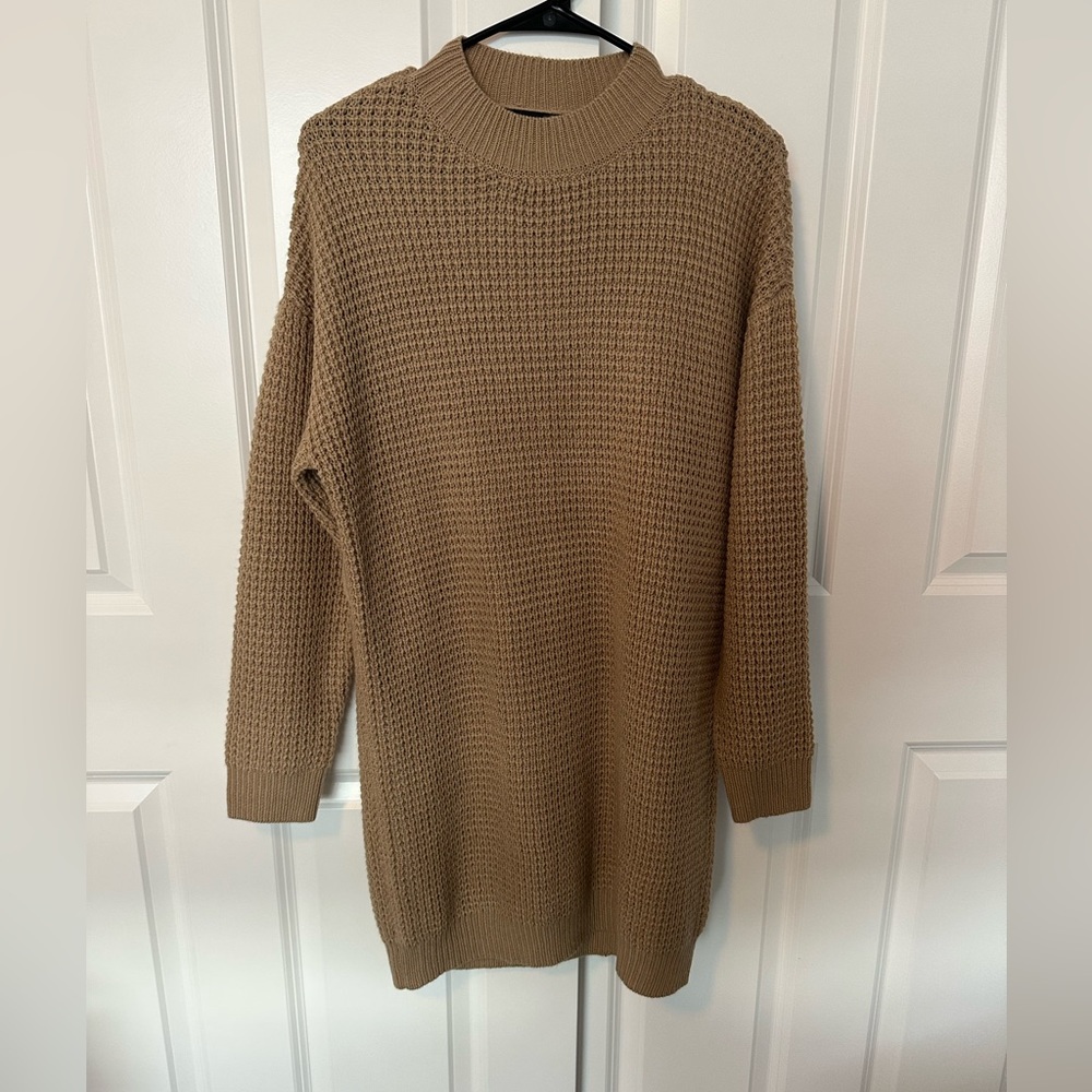 Waffle Knitted Sweater Dress